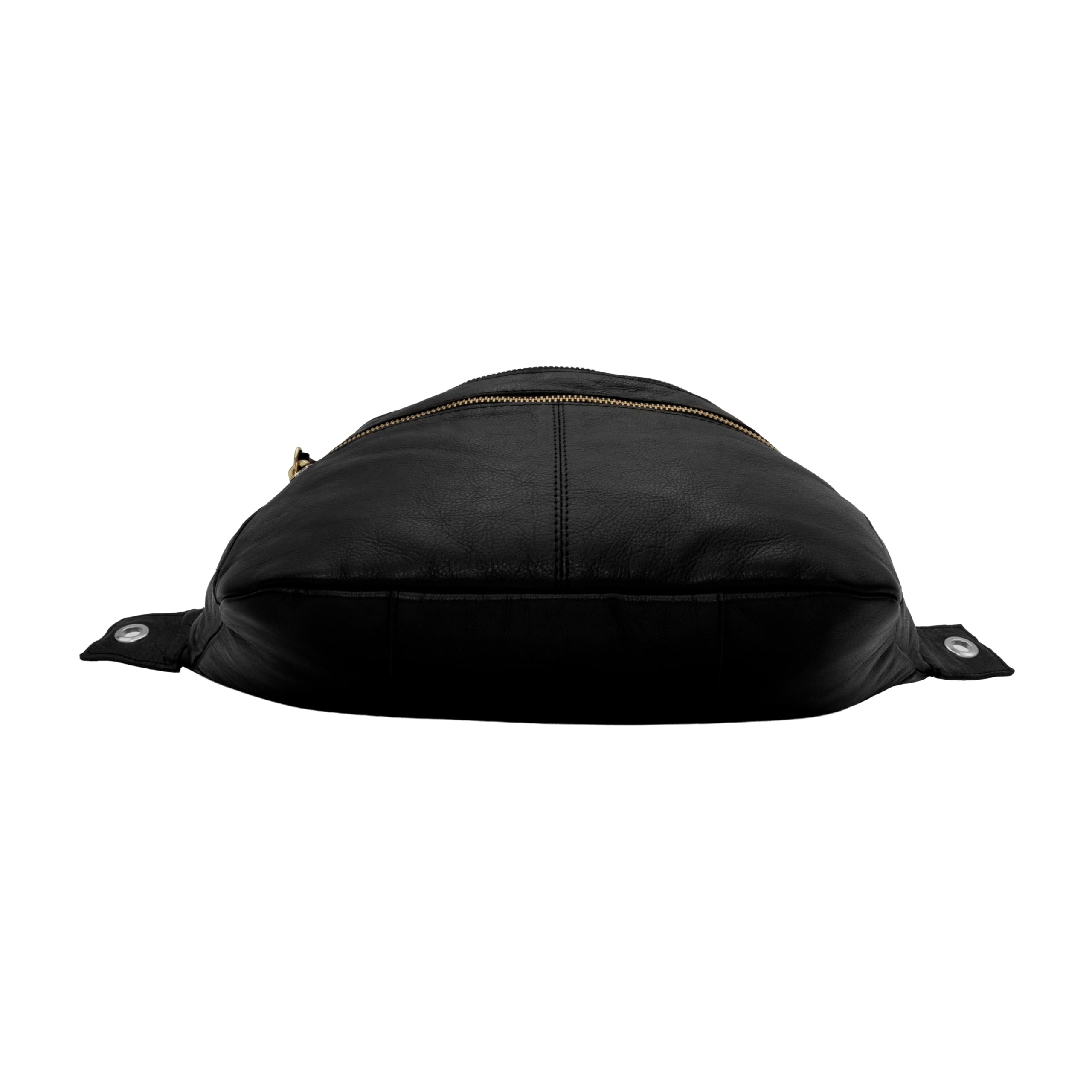 Gusti Leder Bauchtasche Freya - Damen Gürteltasche Schwarz Echtleder Hüfttasche mit Verstellbarem Gürtel - Vintage Festivaltasche für Damen und Herren