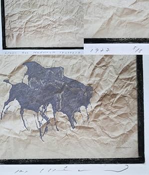 フランス画家 マリアンヌ 作石版画 \"夫人と猫\" B フランス画家 マリアンヌ 作石版画 