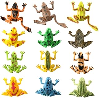 TOYANDONA 24pcs Plastic Frogs Toy Mini Realistic Frog Figurines Rubber Colorful Dart Frogs Rainforest Animals Party Favors for Easter Birthdays Goody Bag Fillers