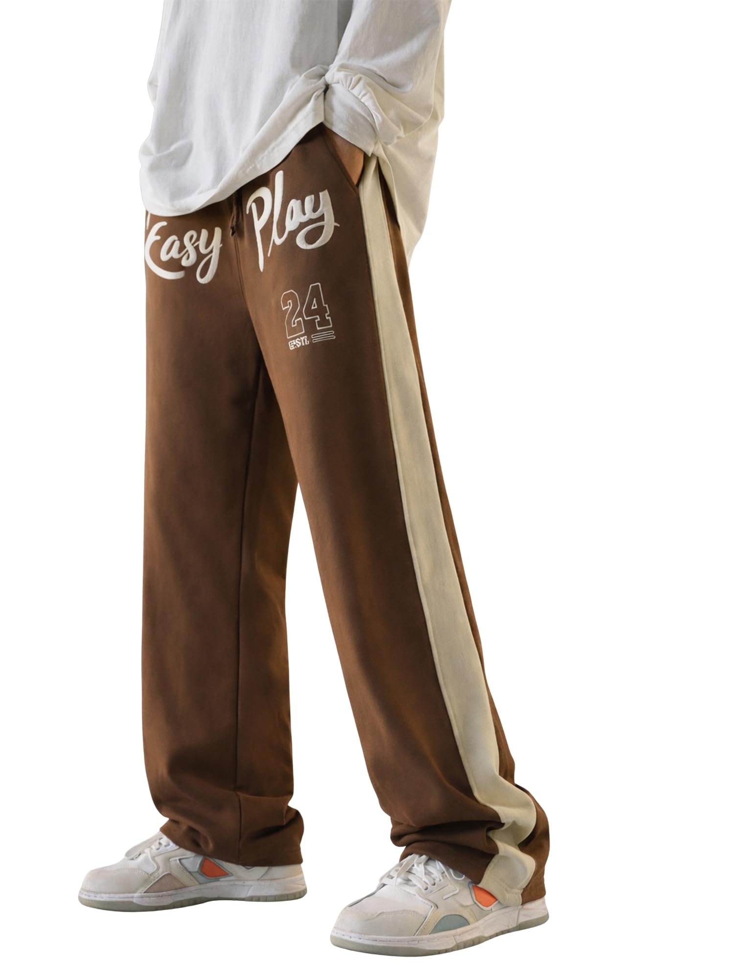 jump cuts Mens Printed Brown and Beige Polyester Trackpant-picture-32