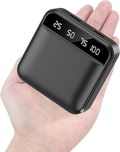 Power Bank - Cargador portátil de 6000 mAh, 2 salidas USB A y 1 batería USB-C de entradasalida compatible con iPhone, Samsung, smartphones y iPad,