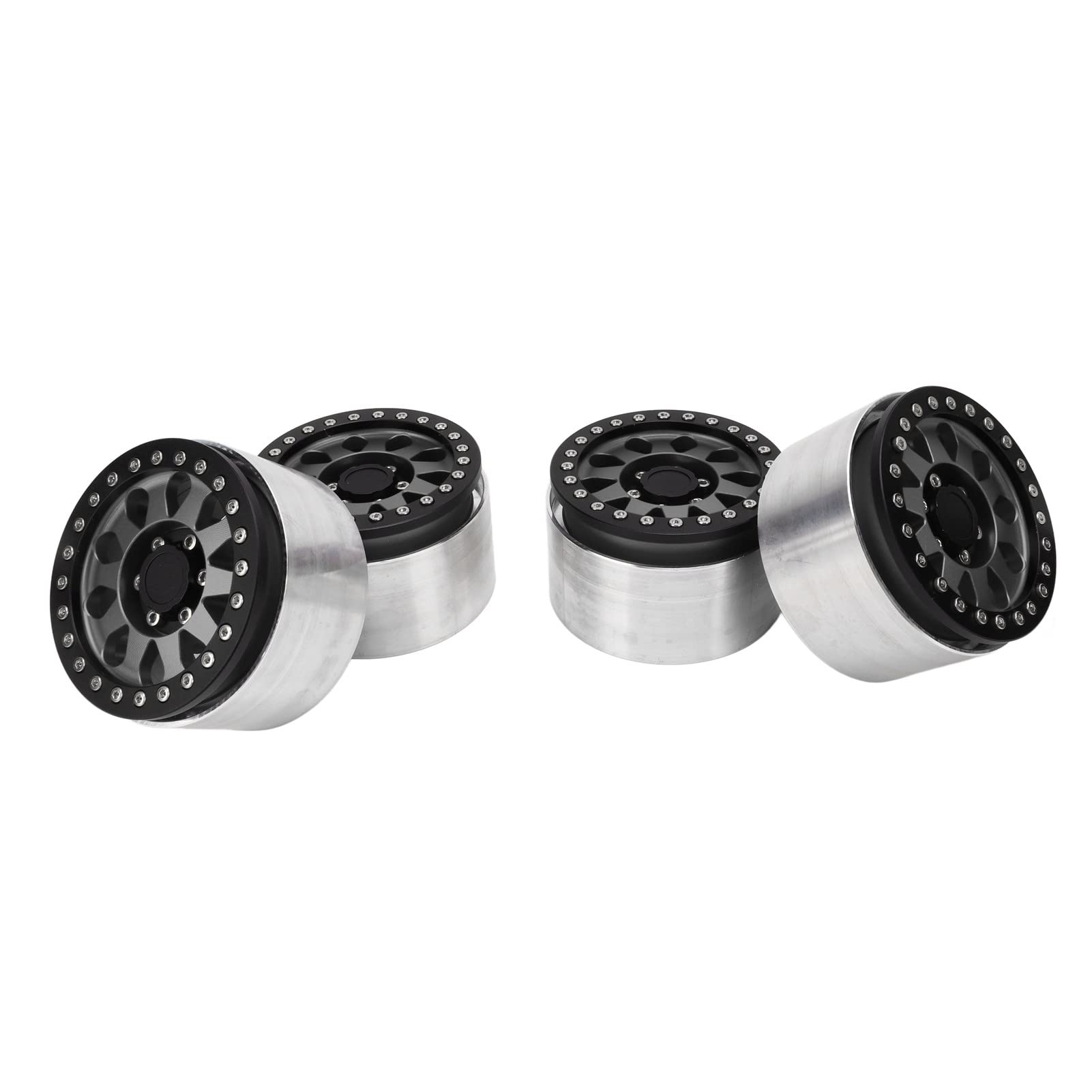 Cerchi per ruote di auto RC, 4 pezzi, cerchi di ricambio in lega di alluminio per auto RC SCX6 1/6, ruota leggera e resistente da 2,9 pollici per auto telecomandata fuoristrada con (Di Colore)