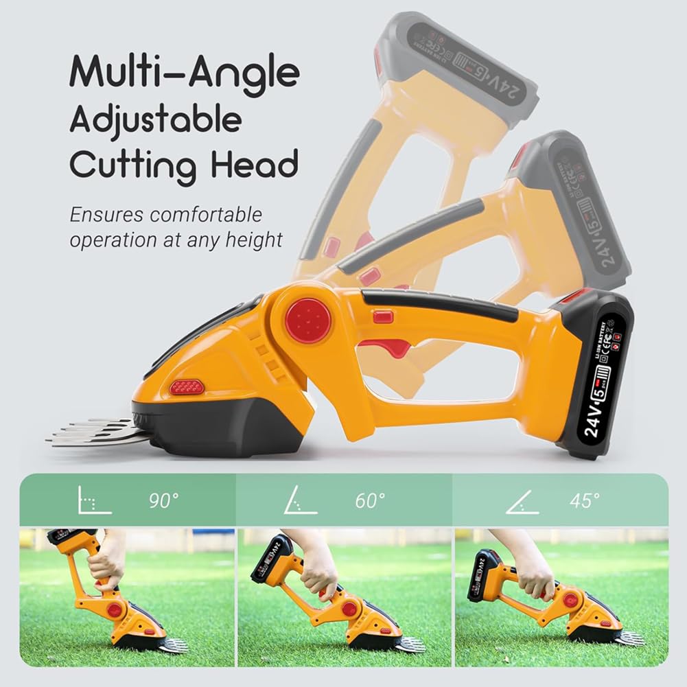 Taille-haie électrique sans fil 2 en 1 avec batterie rechargeable, lames interchangeables pour l'entretien de la pelouse du jardin