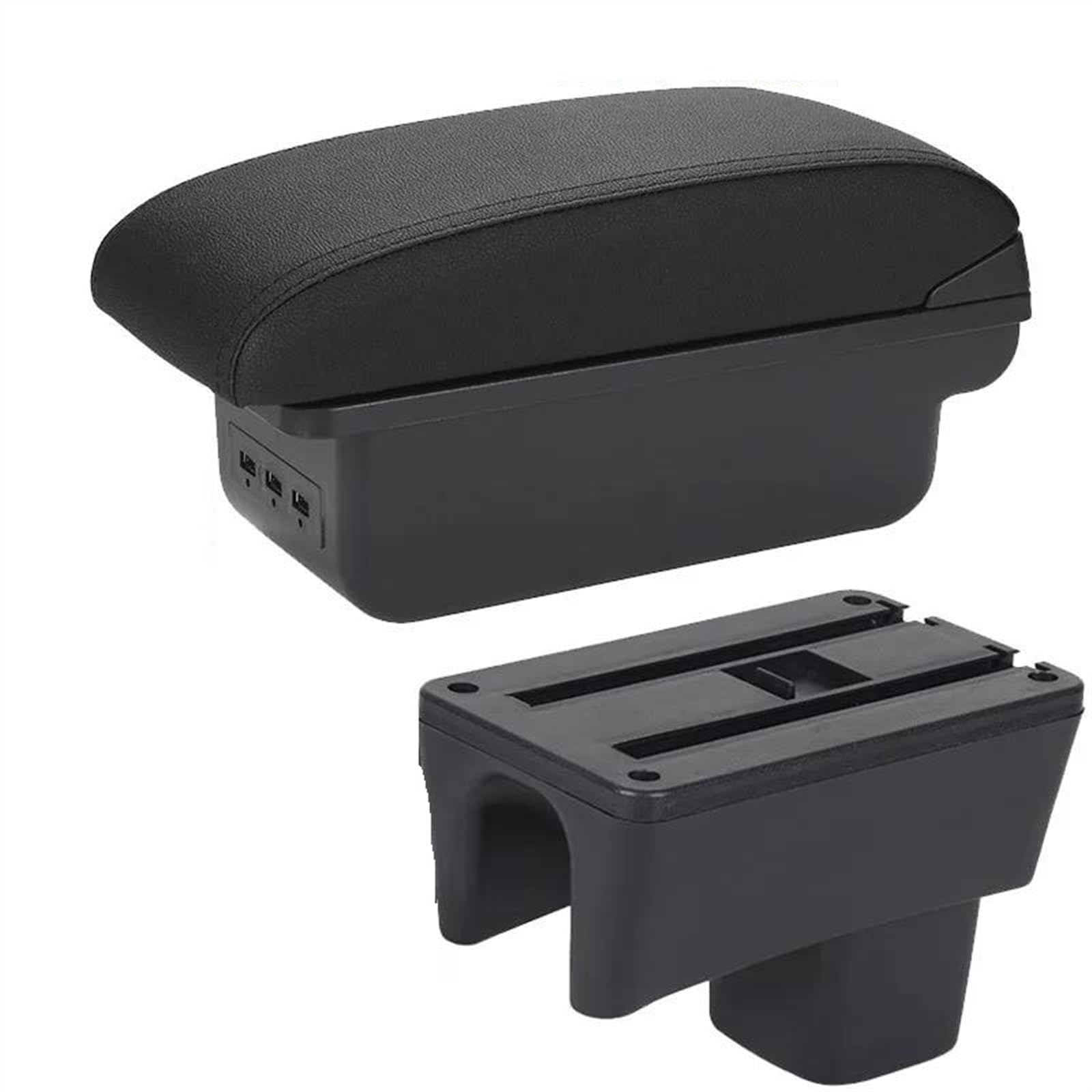 Car Armrest Box Accessories Interior Details Storage Retrofit Parts For Swift 2005-2023(B2 Black line 3USB)
