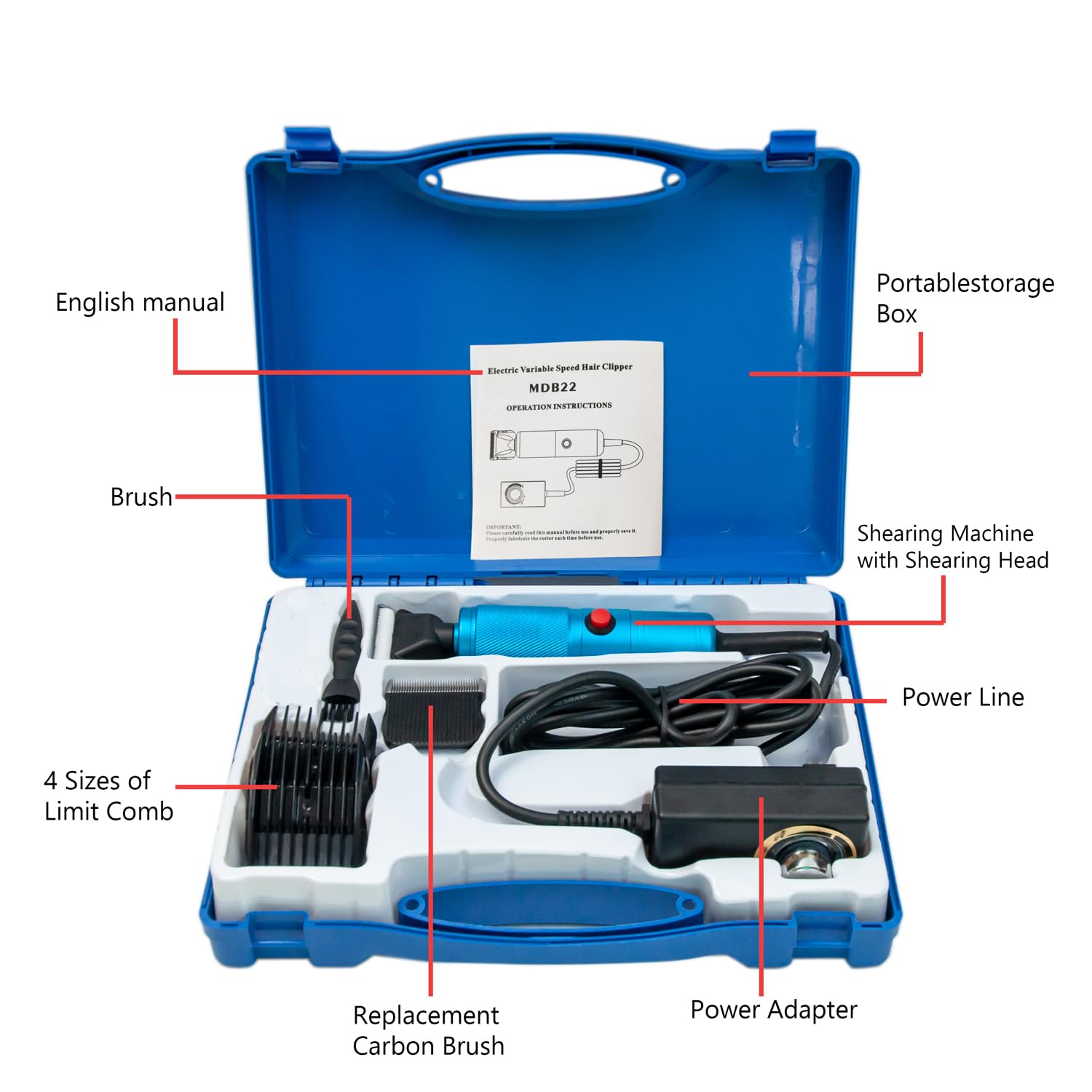zalati Kit coupe-bordures pour tufting Coupe-brosse 2 pièces Peigne 6 vitesses réglable avec crémaillère en acrylique pour réaliser des tapis et des travaux de bricolage - 200 W, métal