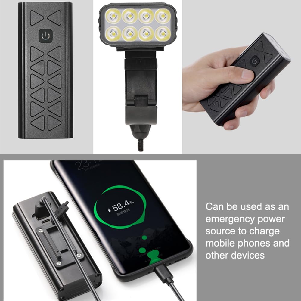 8t6 Led Rower Light Acaragible 10000 Mah Power Bank Rowerlight Super Jasne Latarkę Rowerowe Rowerowe Światło Rowerowe