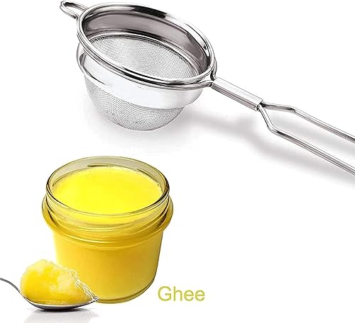 Miniatura 4 de Vaishnavi Creations Tamiz de acero inoxidable, filtro de té pequeño, colador de malla reutilizable para cocina, colador fino de malla de acero