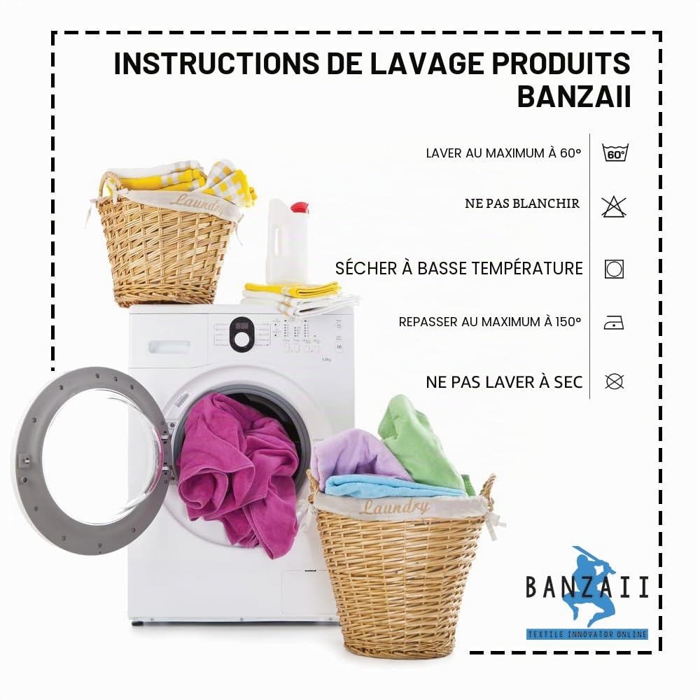 Banzaii Peignoir Adulte Éponge Super Absorbant, 100% Coton Haute Qualité Ultra Doux, Peignoir à Capuche Unisexe Homme et Femme
