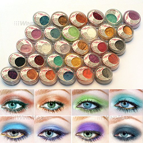 30Pieces Mulit Color Cold Smoked Warmer Glitter Shimmer Pearl Loose Eyeshadow Pigments Mineral Eye Shadow Dust Powder Makeup Party Cosmetic Set BE#