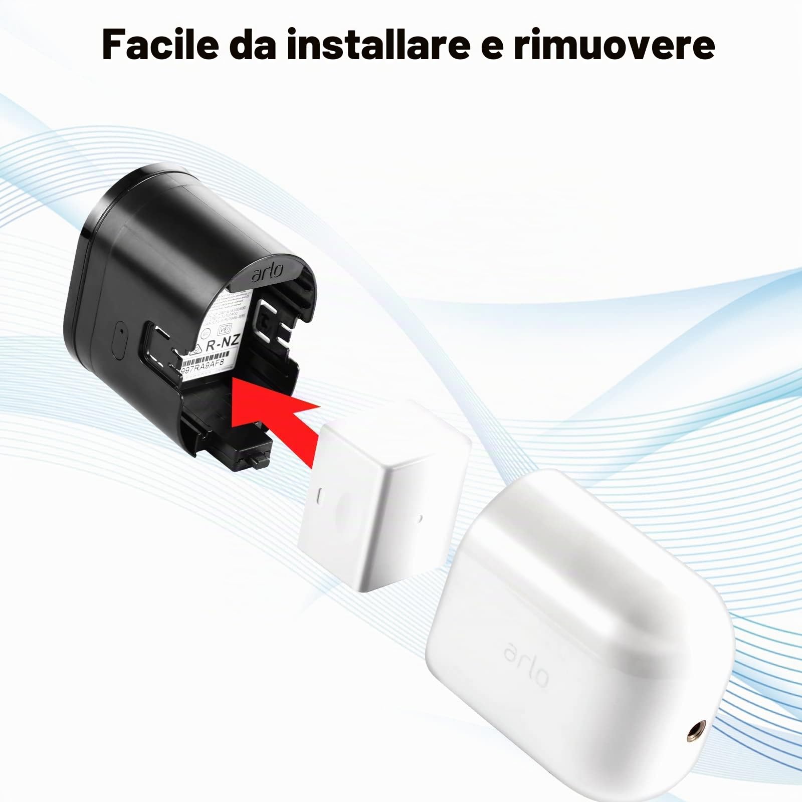 Rapthor Confezione da 2 batterie di ricambio da 4950 mAh con caricabatterie per fotocamere Arlo | Compatibile con Arlo Pro 4, Pro 3, Ultra 2 e Ultra; batterie al litio ricaricabili da 3,85 V per telecamere di sicurezza