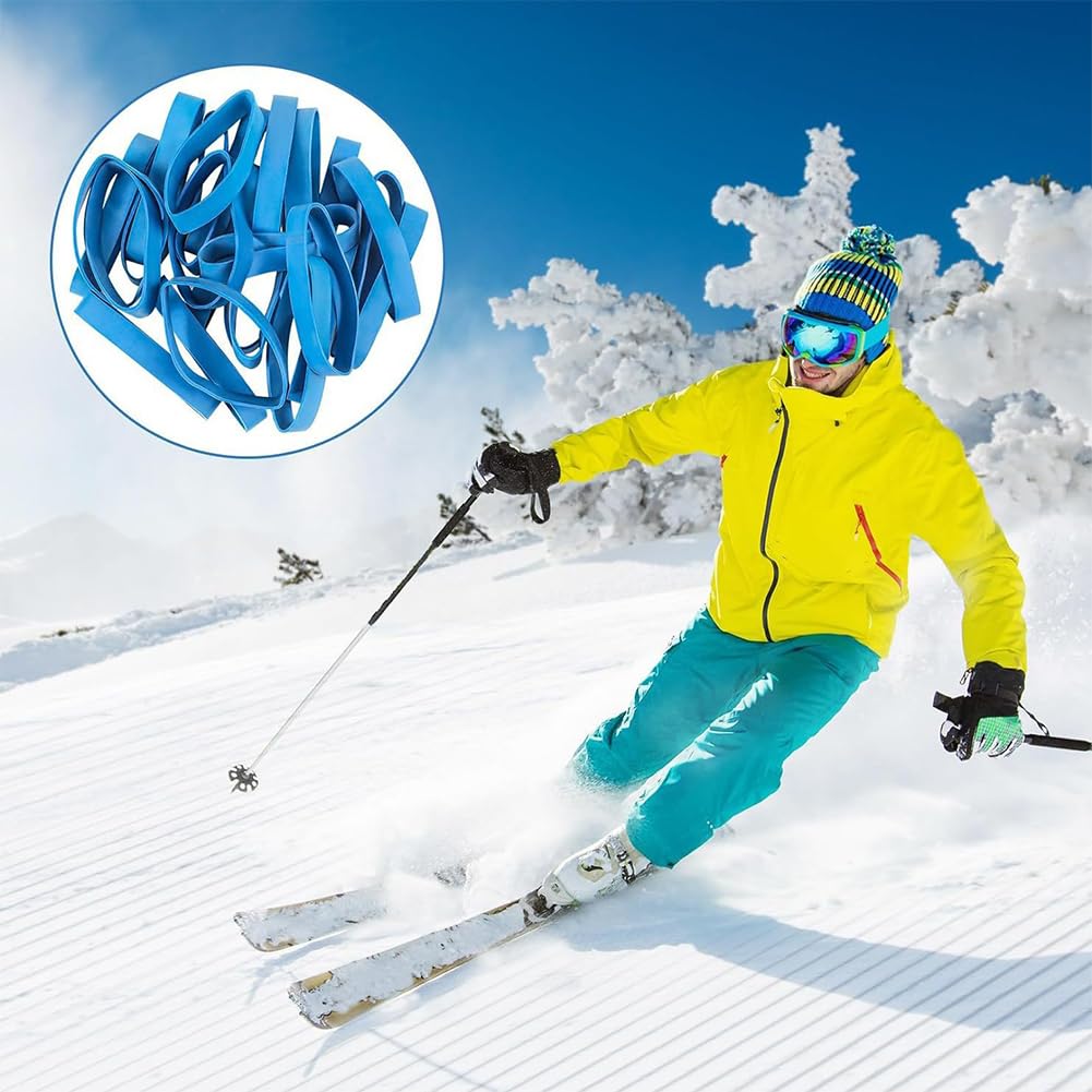 30 PCs Retenedores de Freno de Esquí, Correas de Freno de Esquí, Bandas Elásticas de Goma para Snowboard, Bandas de Retención de Frenos para Snowboard Accesorios para Deportes Invierno al Aire Libre