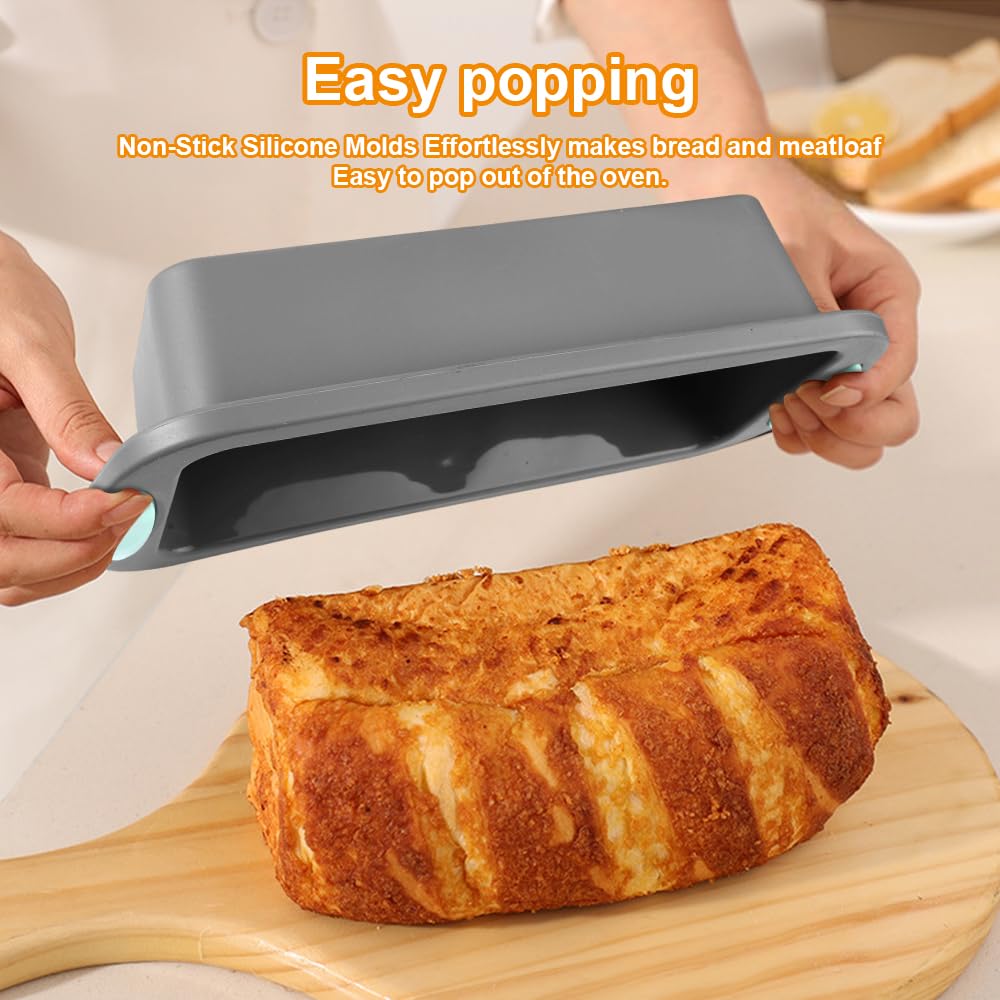Lot De 2 Moules à Pain Rectangulaires En Silicone Pour Gateaux Longs Moules De Cuisson A Faire Soi Meme~p139330132