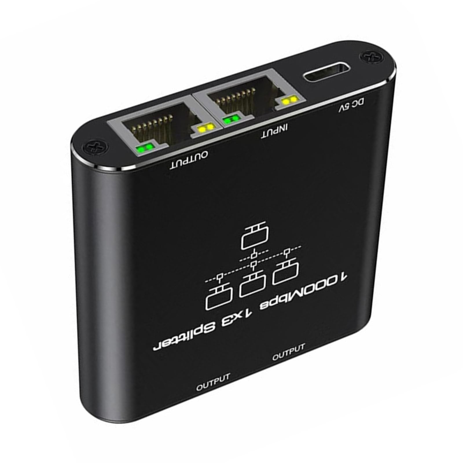 1 to 3 Gigabit Ethernet Networking Expander Splitter 1000Mbps Fast Speed for Home Entertainment