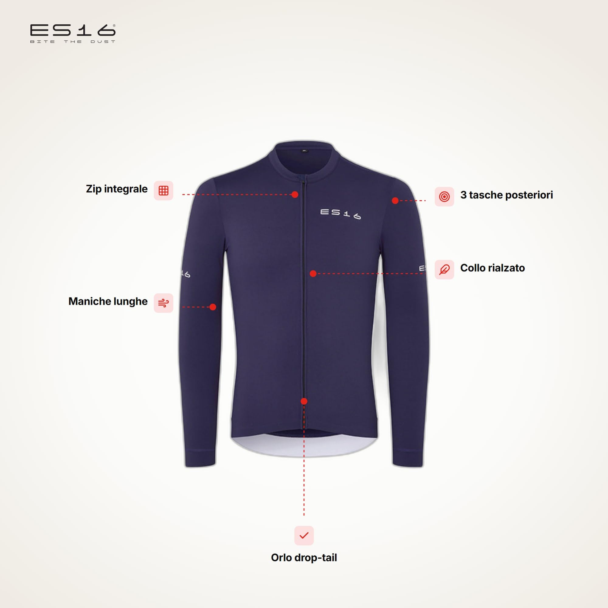Maglia Maniche Lunghe Uomo | Premium Long-Sleeve Cycling Jersey con Inserti Mesh, Race-Fit e Cerniera – Traspirante per Mezze Stagioni