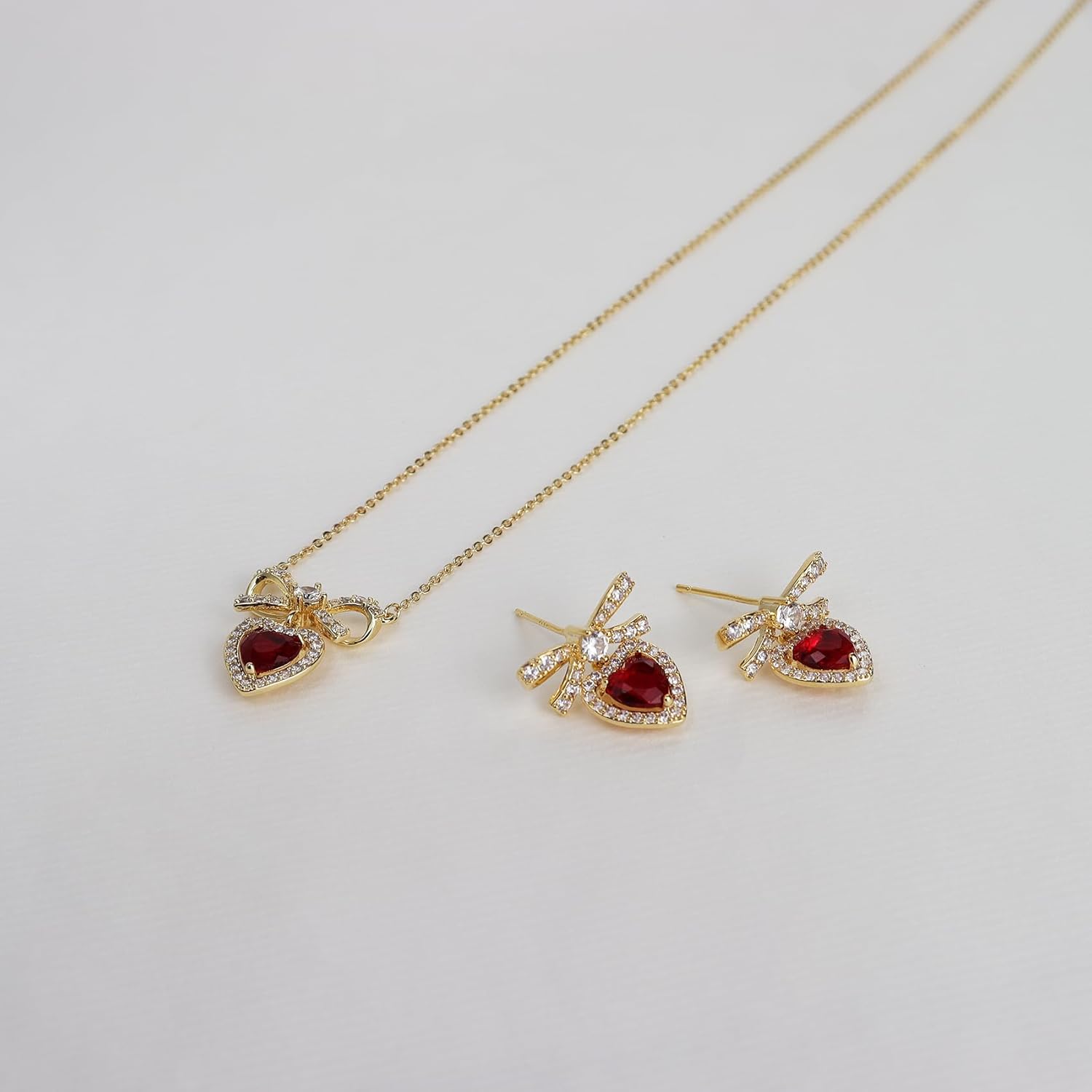 Sonateomber Bow Heart Dangle Drop Earrings for Women, Valentines Rhinestone Ribbon Crystal Birthstone Love Hearts Earing Dangling Holiday Prom Fashion Jewelry Gift. - Image 6