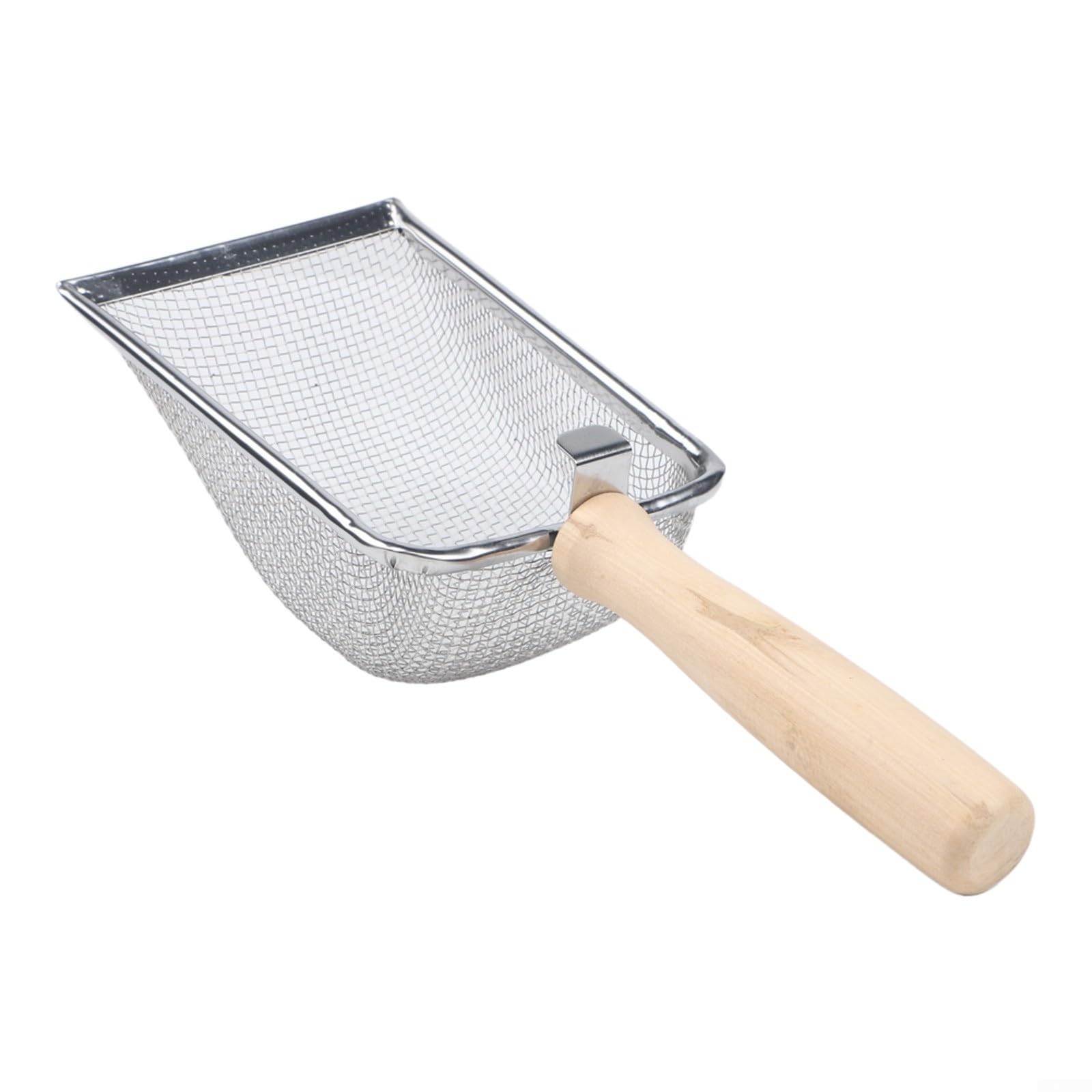 Stainless Steel, Garden Soil Sieve, and Shovel with Wooden Handle, Ergonomic Compost Sifter, for Potting Mix and Flower Beds, Lightweight Sand Screen with 1mm to 5mm Mesh Sizes(2.8mm)