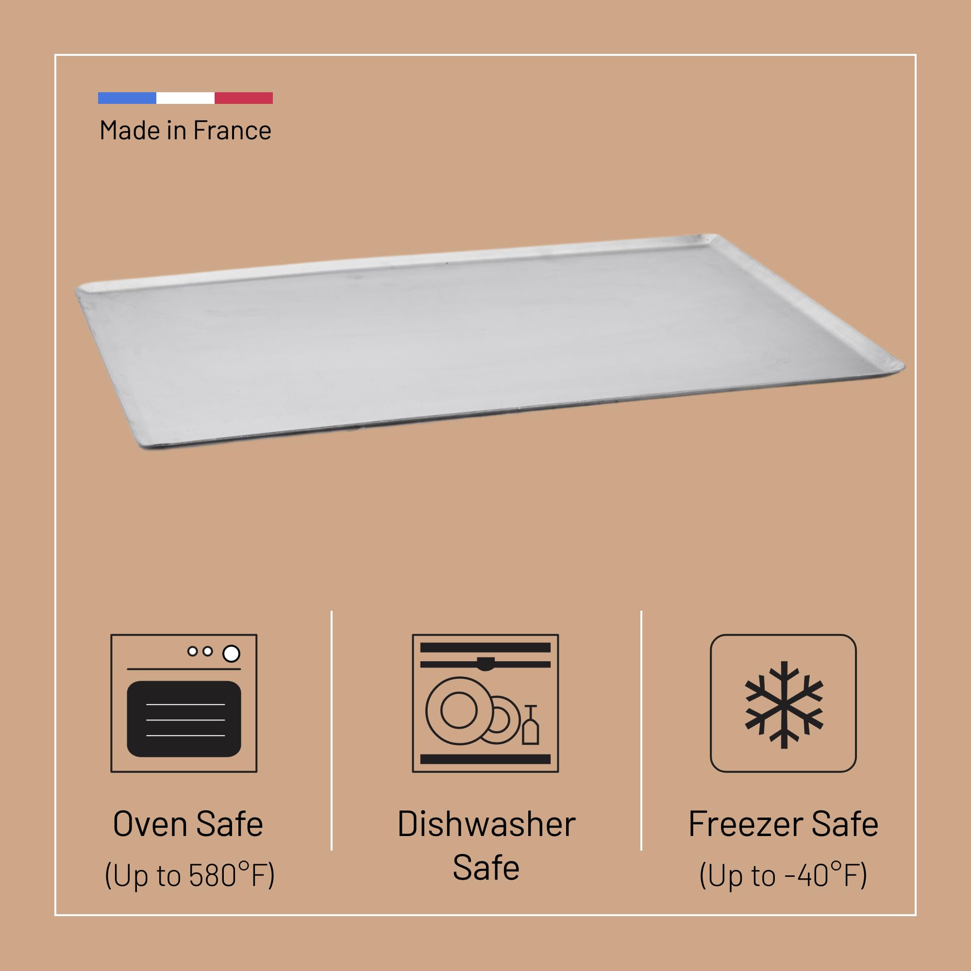 De Buyer Platte rechteckig Aluminium. BP 40 x 30 cm
