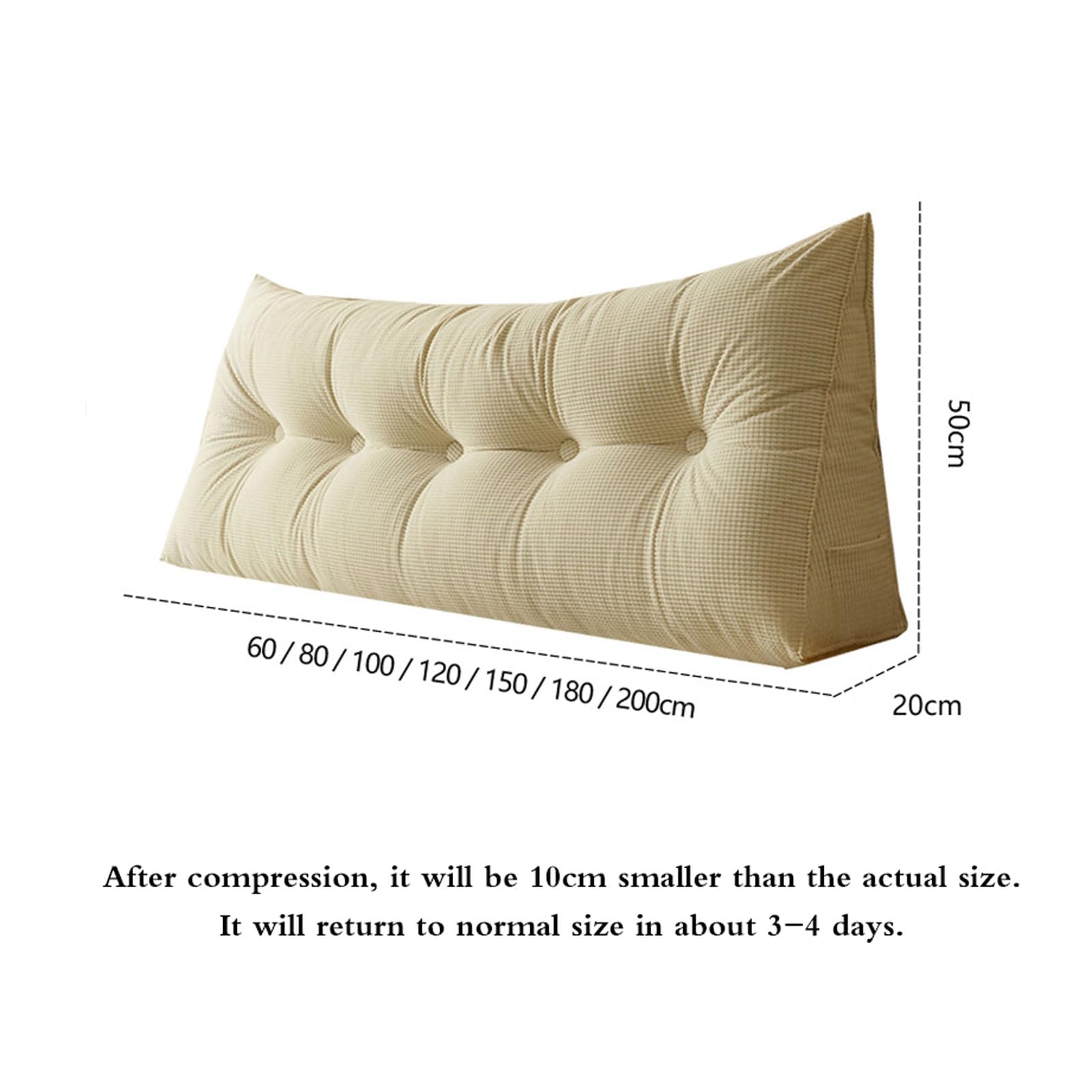 Almohada de cuña para cabecero de cama, cojín de apoyo lumbar, suave, lavable, para cama, sofá, reposapiés, lectura, posicionamiento, funda extraíble, multicolor