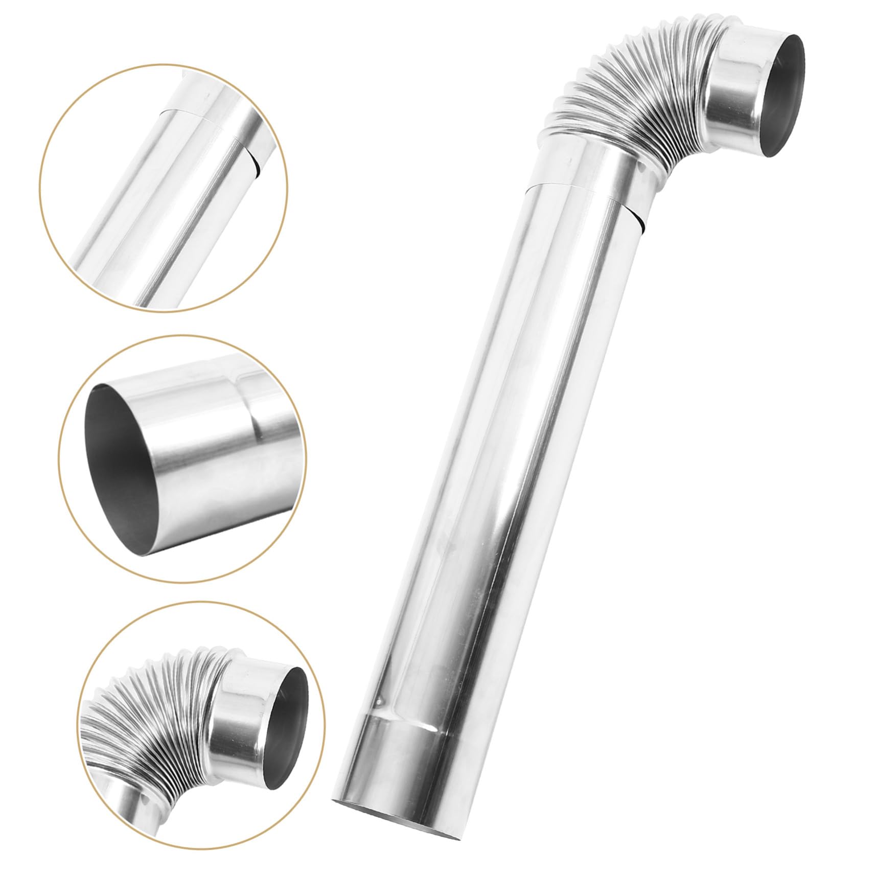 Tubo Acciaio Inossidabile con Curva Accessori Scarico per Caldaie e Camini Resistente Alte Temperature Facile Installazione