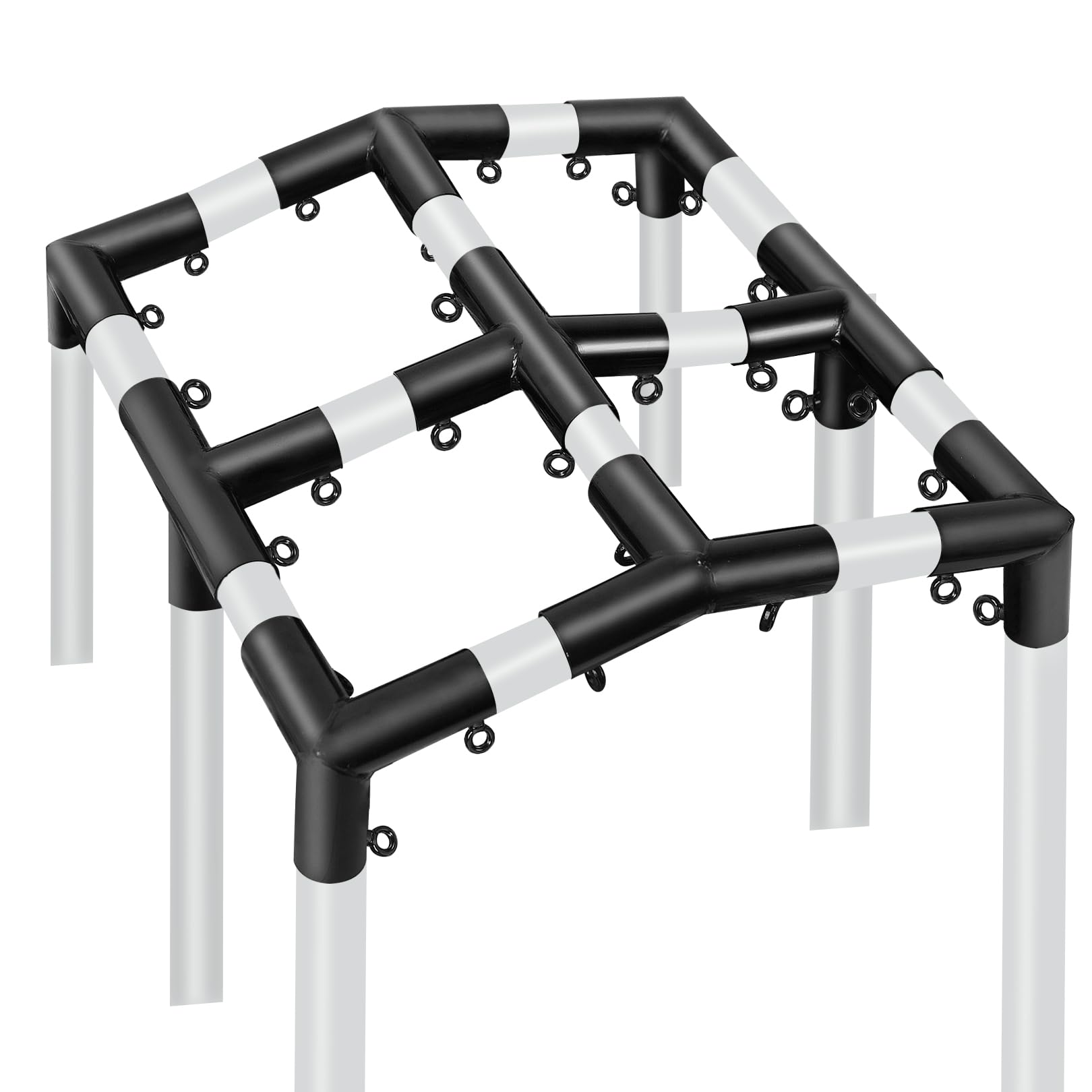Aoneky Stahlrohrverbinder für Ø 3.5cm Gestänge des Zeltes, Eck-Verbinder Verbindungsstücke des Gestell für Montage des Pavillions, Partyzelt, Carport, Gartenfeten, Gewächshausrahmen, 9 Stück