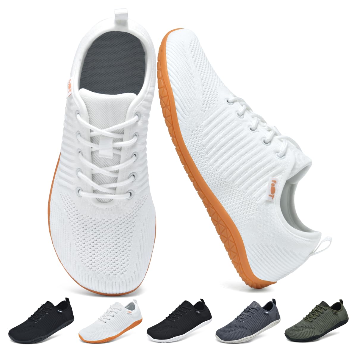 Merdoo Barfuss Schuhe Damen Barfußschuhe Herren Minimalistisch Sneaker Männer Freizeitschuhe Zero Drop Schuhe für Breite Füße Turnschuhe Squat Shoes Weiß 47