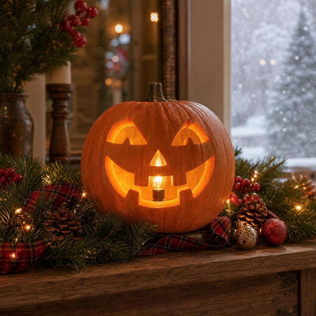 QVQCWD Clip in Night Light Cord with light bulbs,Pumpkin Light