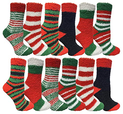 Yacht & Smith Christmas Socks, Novelty Holiday Socks, Fun Colorful Festive, Crew, Slipper Socks