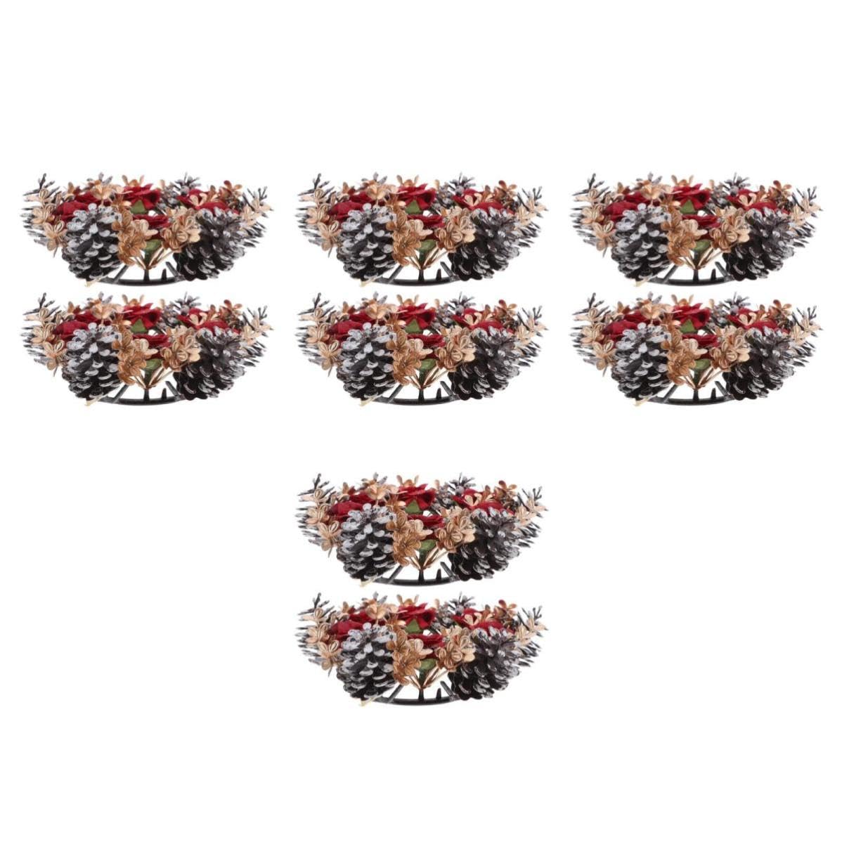 Toyvian 8 Pezzi Ghirlanda Natalizia Portacandela ad Anello, Plastica, 8 Cm