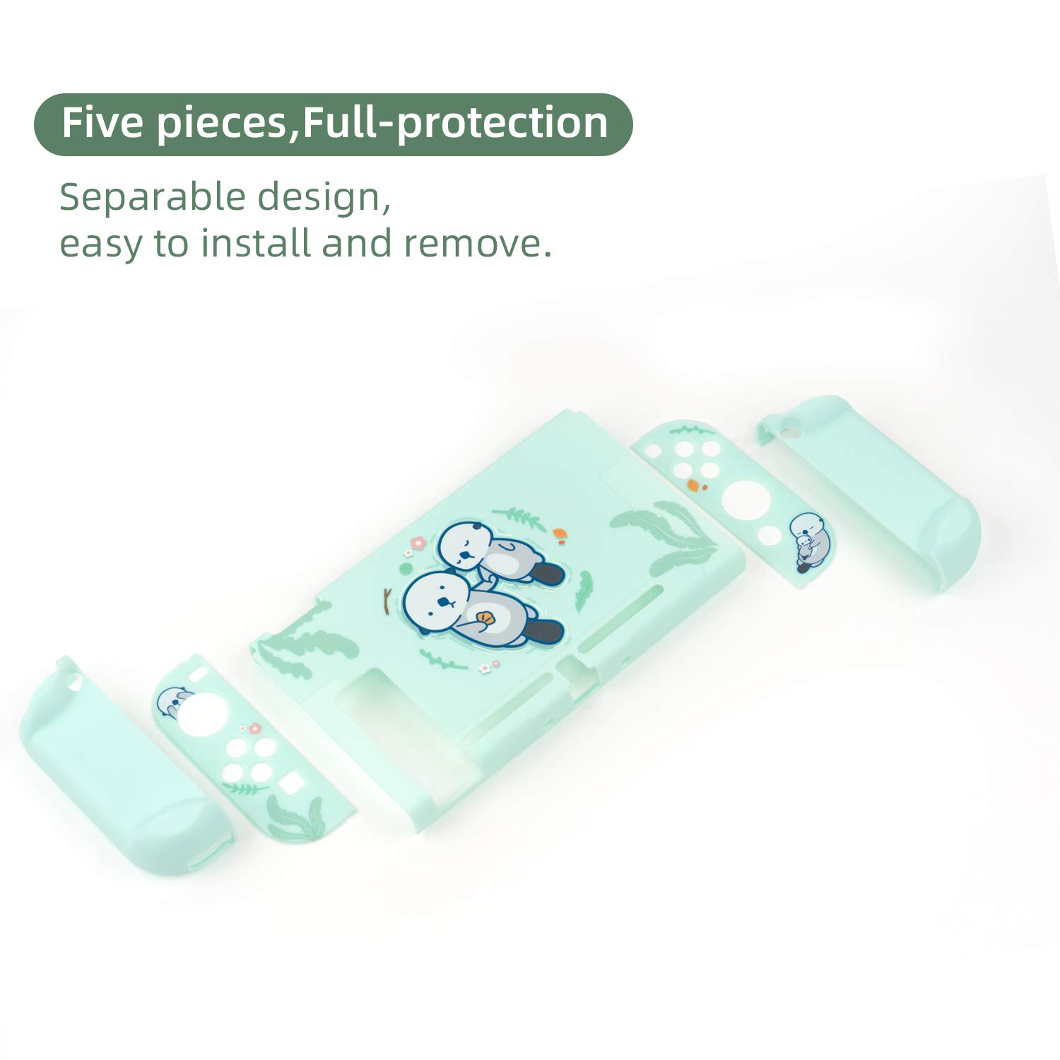 GeekShare Coque de Protection Fine Compatible avec Nintendo Switch et Joy Con - Absorption des Chocs et Anti-Rayures (Loutre de mer)