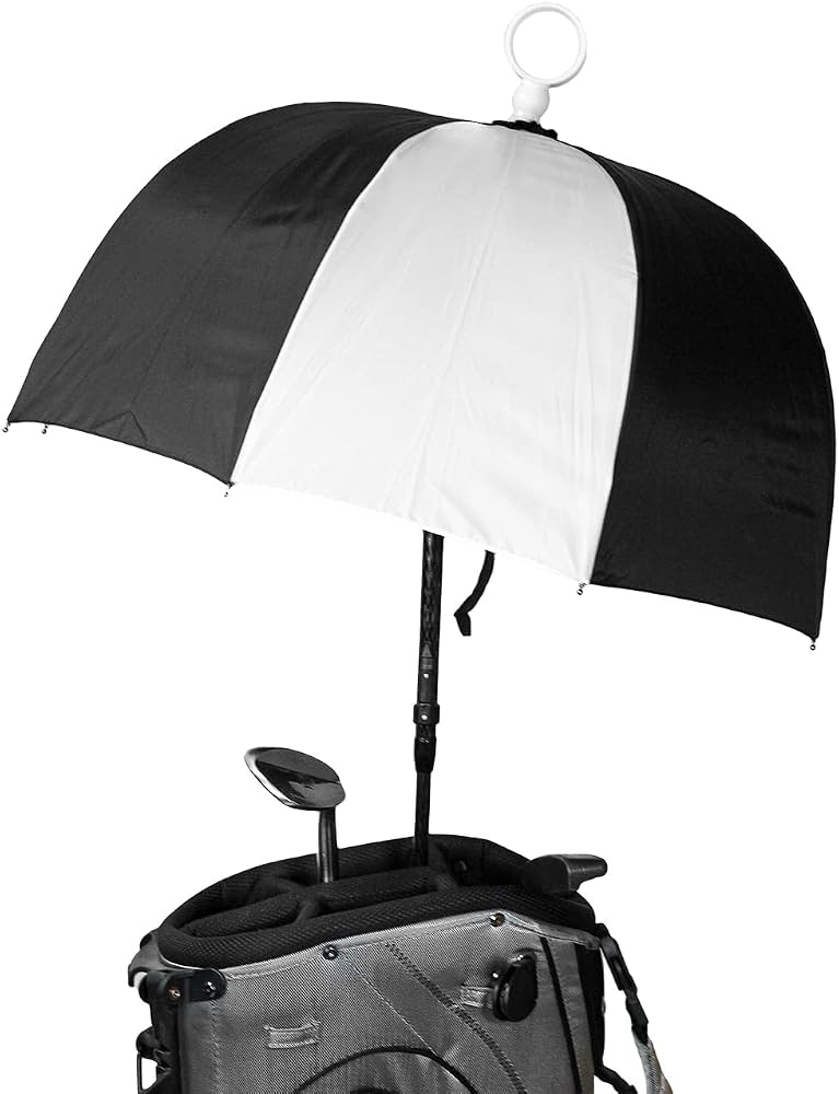 JP Lann Golf Bag Umbrella for Club Protection with Attached Ball Retriever and Goose Neck : Sports & Outdoors