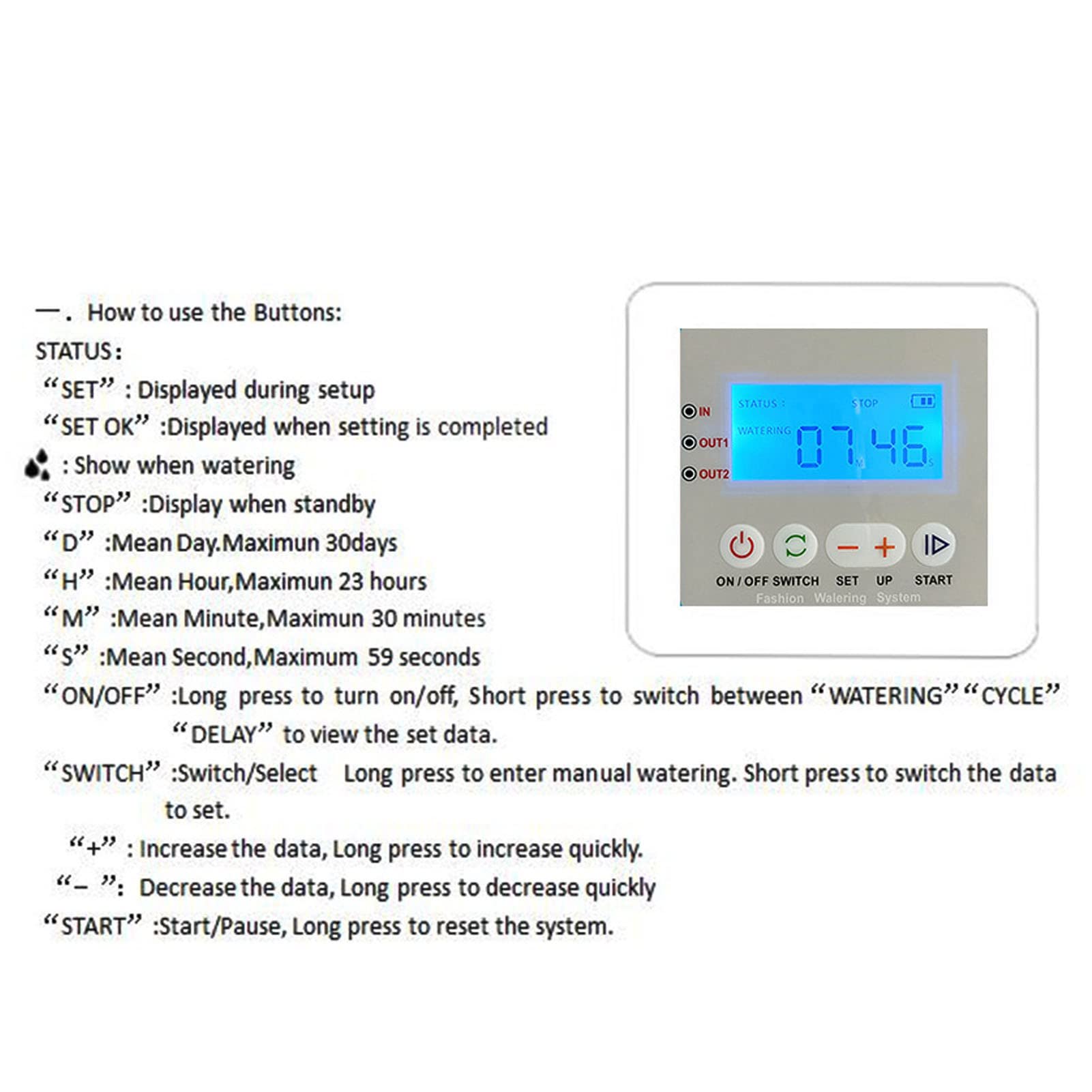 Kit di Irrigazione a Goccia Micro Automatico con Timer Pompa Programmabile Kit di Irrigazione a Goccia per Apparecchiature di Irrigazione Automatica Fai Da Te con Display Digitale a LED