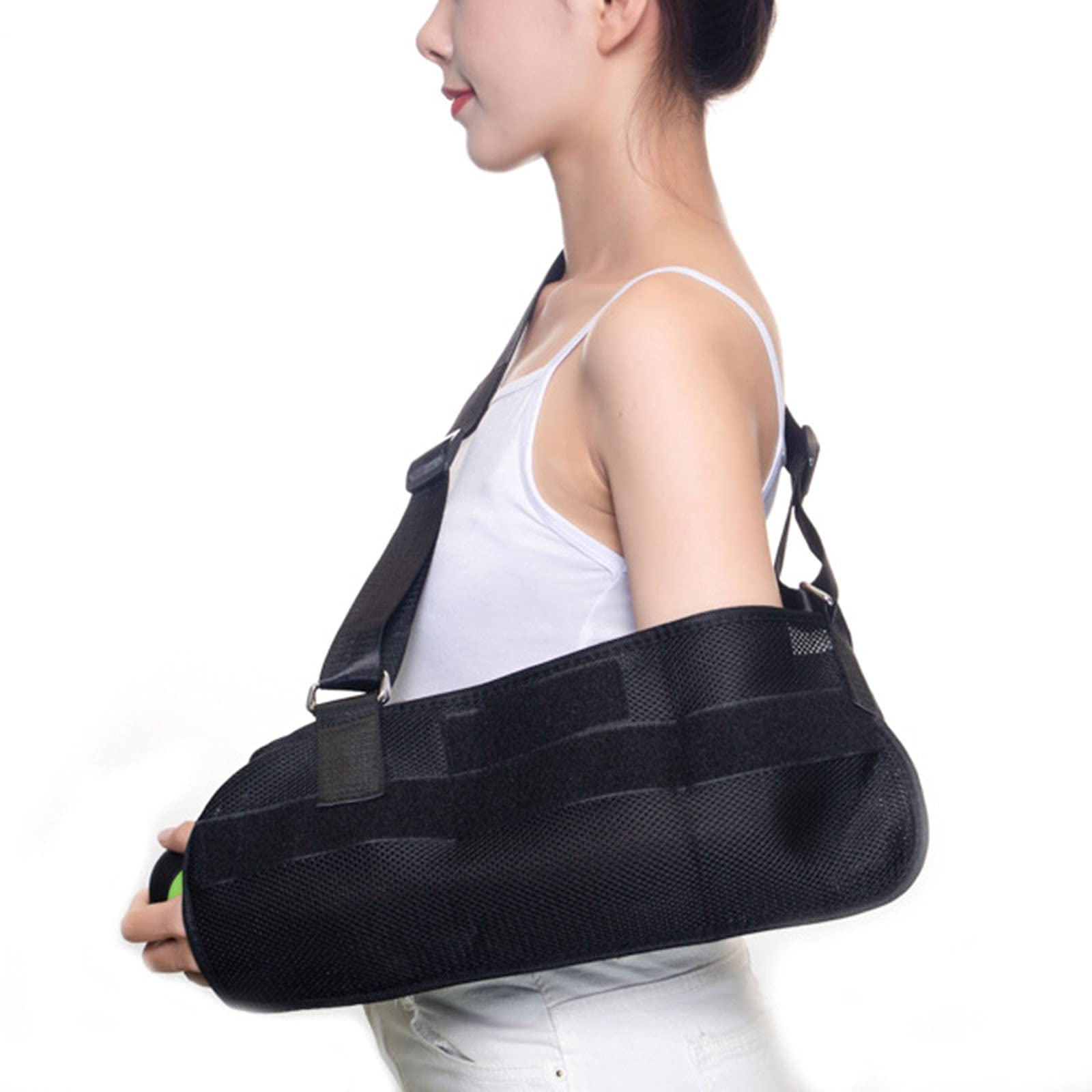 Imbracatura per Braccio - Immobilizzatore per Spalla Regolabile per Ossa Fratturate Braccio Gomito Polso Imbracatura per Spalla, Braccio Sinistro E Destro,Nero