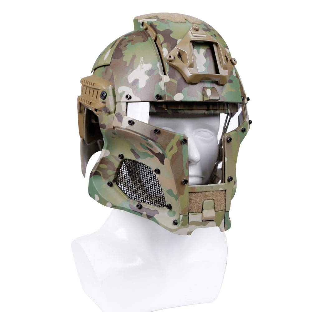 Cosplay Airsoft Taktyczny kask do jazdy na świeżym powietrzu Sorta-Kinda Mandalorian/Boba Fett/Galac-Tac styl CS Game itp., kask z wymiennymi soczewkami