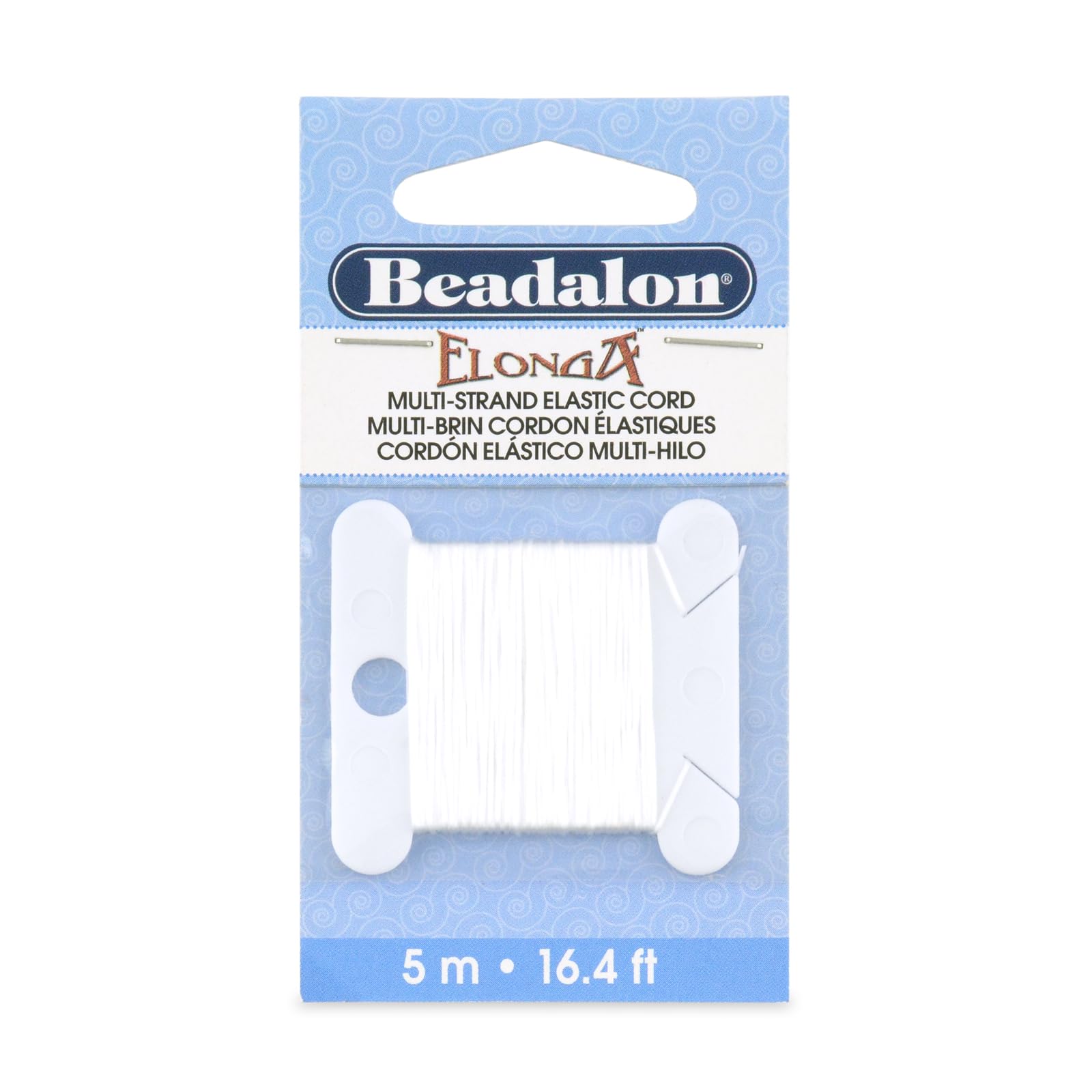Beadalon Elonga Stretch Cord, 0.3 mm / 0.012 in, White, 5 m / 16.4 ft