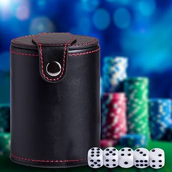 Amazon.co.jp: 革のサイコロカップセット、プロの静音サイコロ