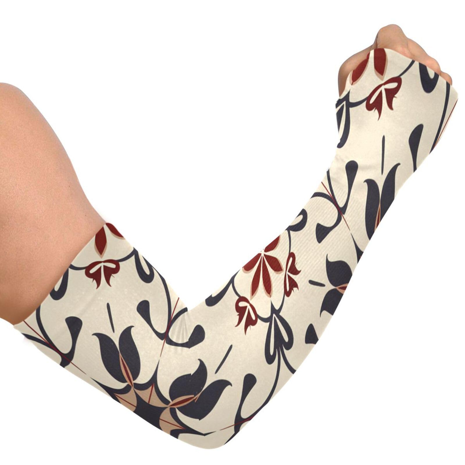 Hezely Outdoors Sun Protection Arm Sleeves Shading Flower Yellow -UV Cooling Sleeves for Gardening Harvesting Outdoors/Cycling Arm Warmers,for Men Women Youth