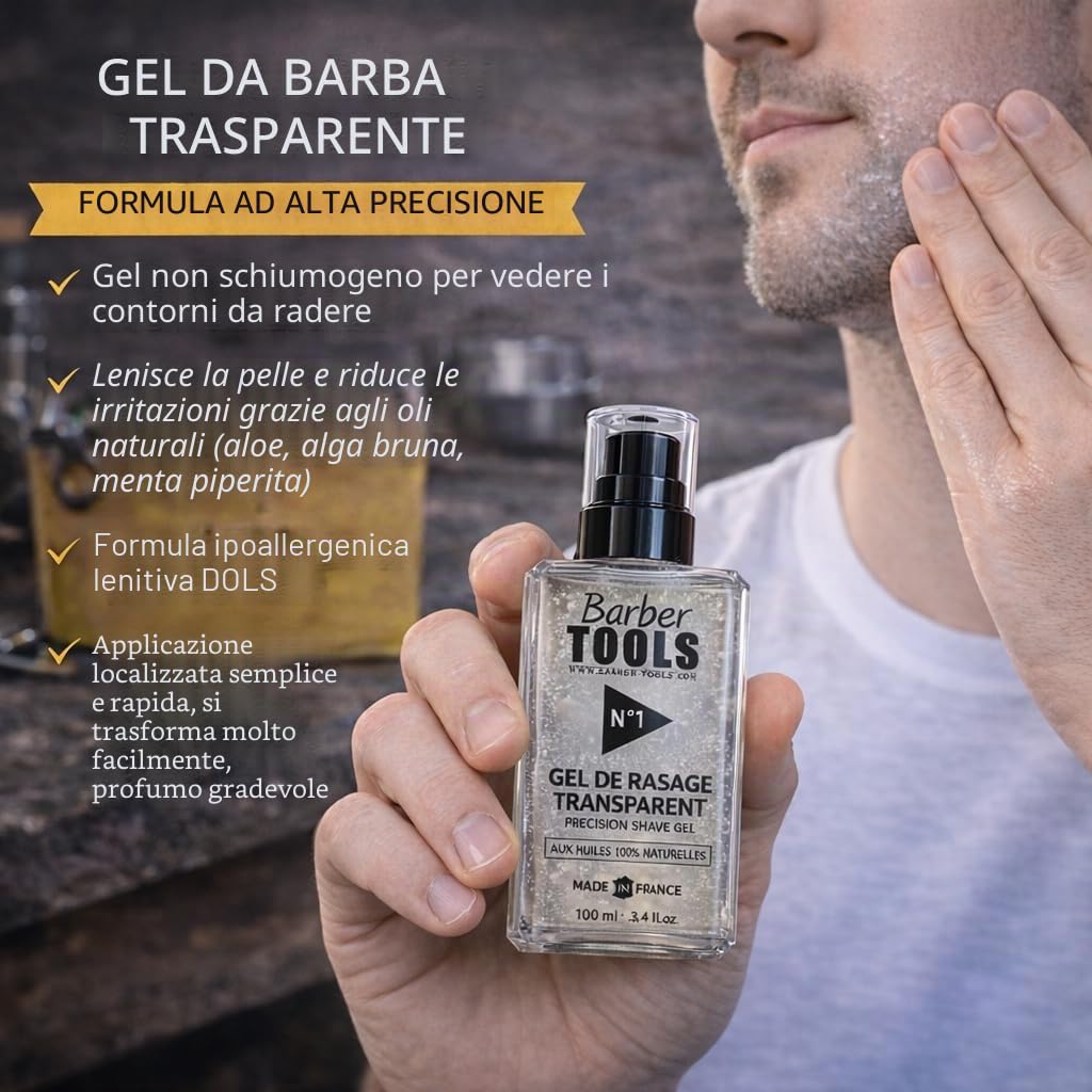 Barber Tools - Kit per barba, sacchetto con spazzola, pettine e forbici