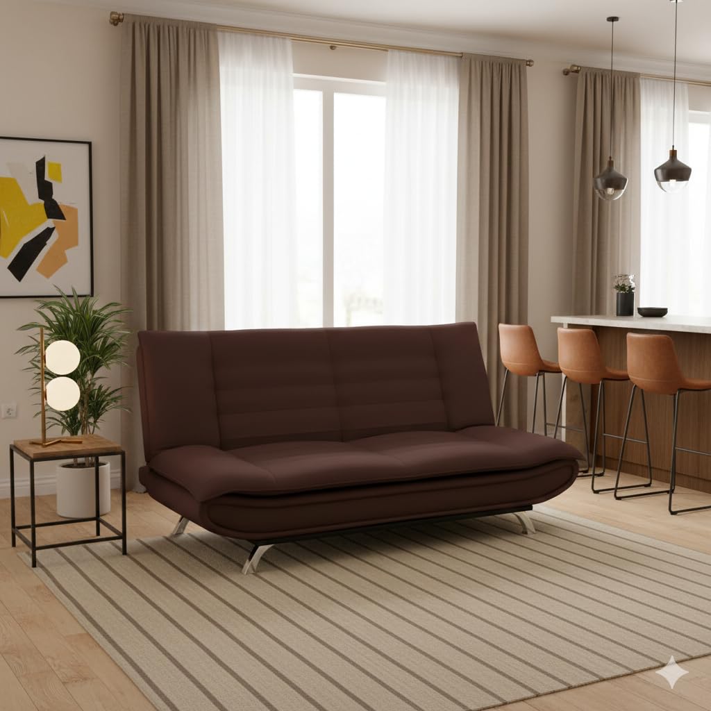Torque Siesta 3 Seater Sofa Cuma Bed for Sleeping – Brown | Premium Suede Fabric Sofa Cum Bed 6×6 Inch | Foldable Sofa Beds with 2 Cushions for Festival Gifts Set Home Décor Torque Siesta 3 Seater Sofa Cuma Bed for Sleeping – Brown | Premium Suede Fabric Sofa Cum Bed 6×6 Inch | Foldable Sofa Beds with 2 Cushions for Festival Gifts Set Home Décor