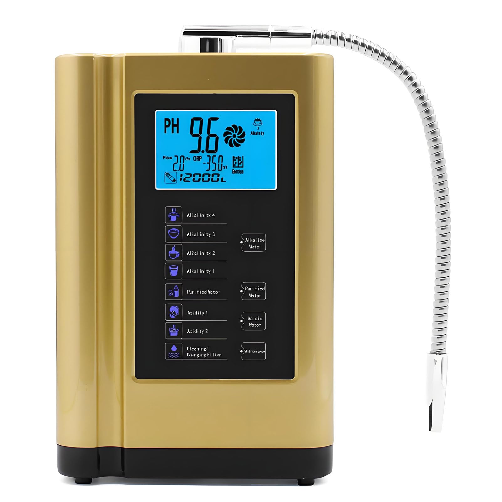 DNEPEI Hydrogen Alkaline Water Machine with -500mV ORP Antioxidant Gold