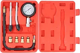 Kit Medidor de Compressão de Motor 0-300 PSI com 8 Peças, Testador de Cilindro a Gasolina com Adaptadores, Ferramenta de Diagnóstico Automotivo