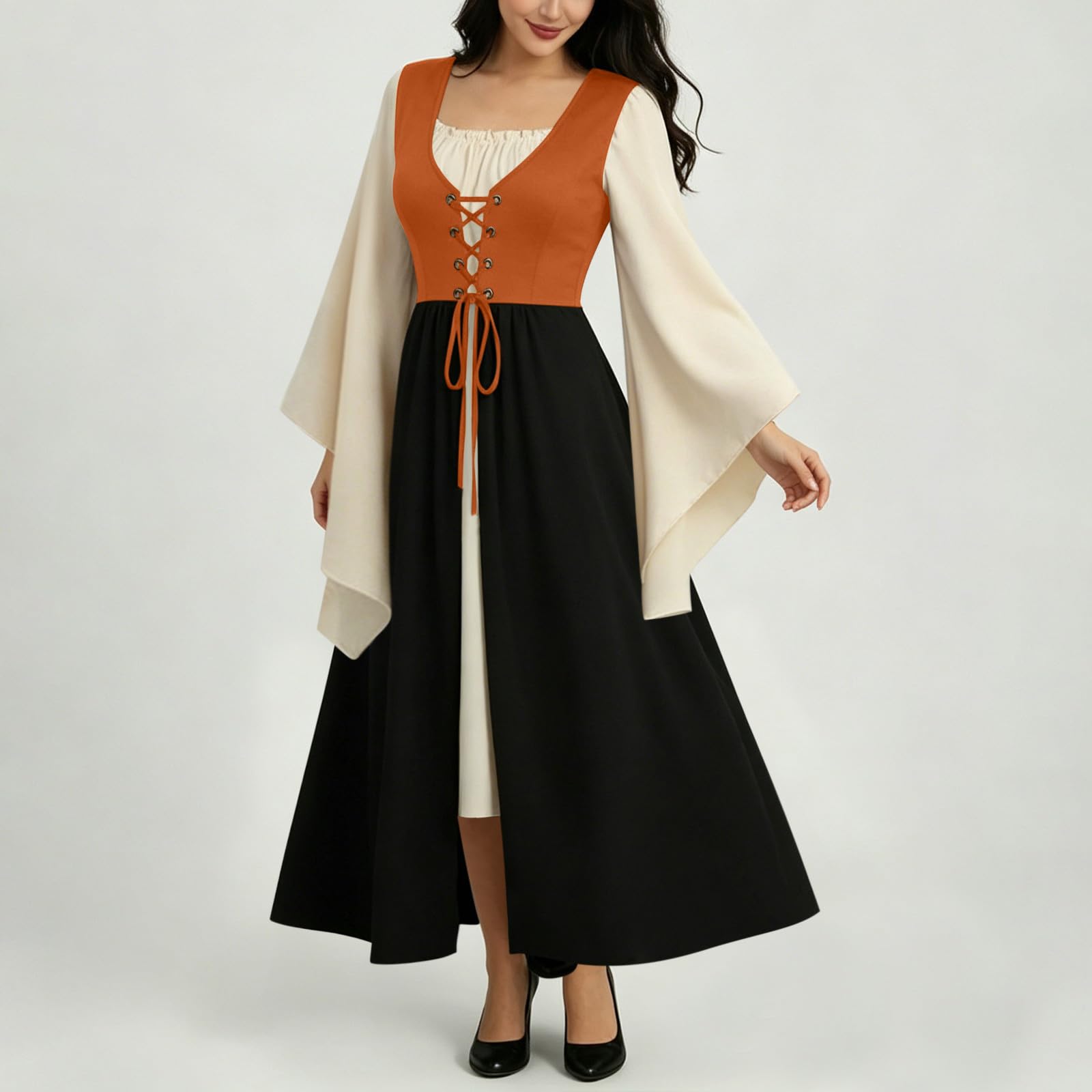 Renaissance Kleid Damen Mittelalter Kleid Halloween Kostüm Piratenkostüm