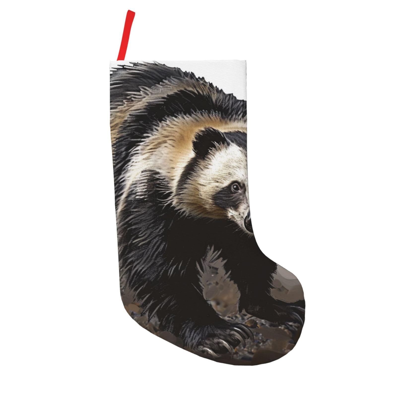 Hkmnlew Badger Prints Christmas Stockings - 18 Inch Festive Decorations Xmas Stocking For Family Holiday Party Decor