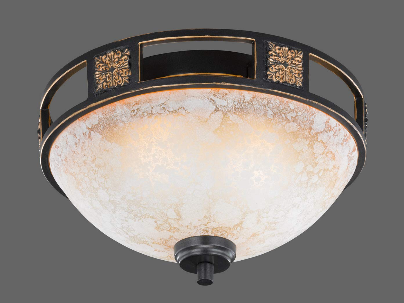 Trio Leuchten Lampa sufitowa Quinta 608100224, metal rdzawy, szkło alabastrowe szampańskie, bez 2 x E27