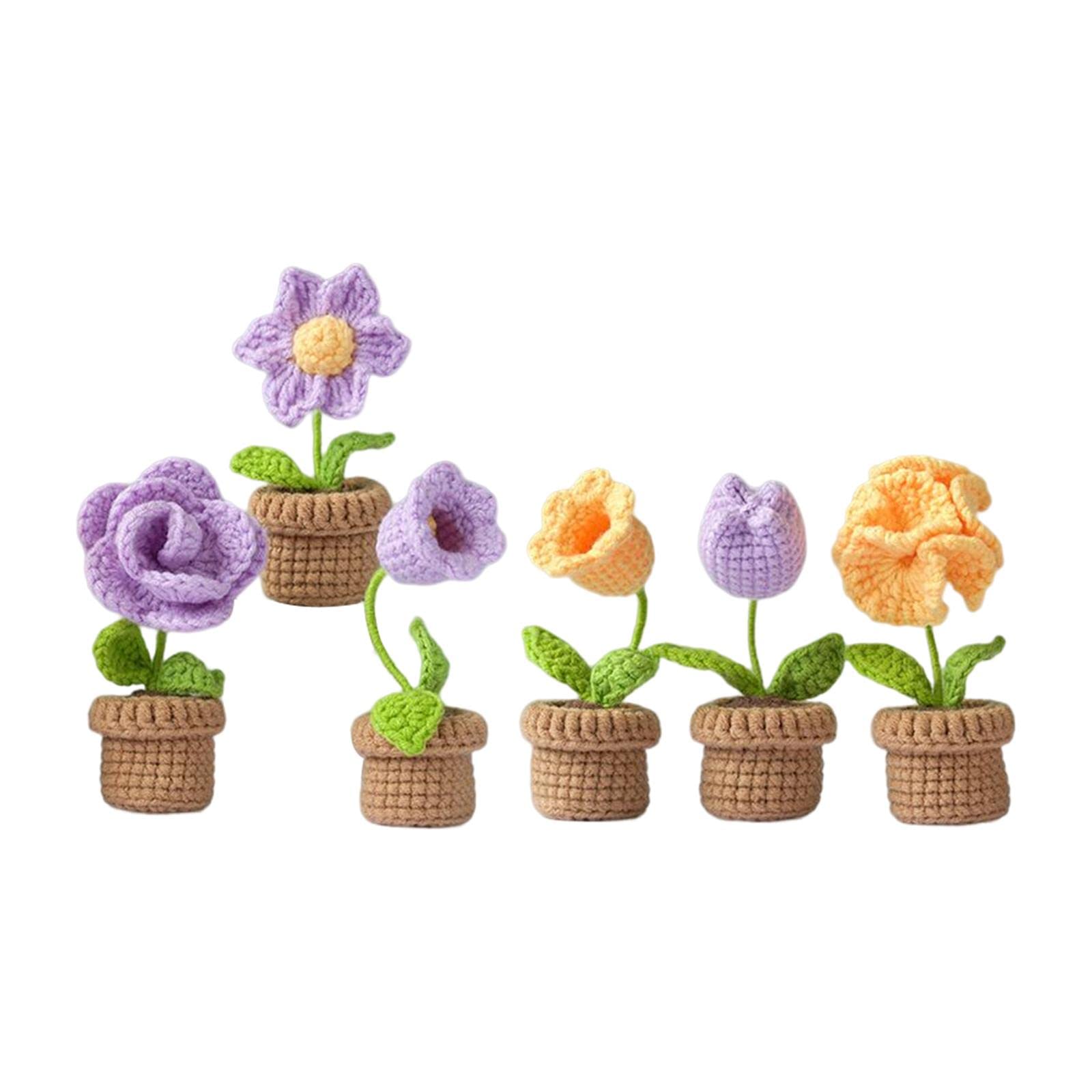 KBOLAE Crochet Kit Accessories Handmade Crocheted Planter for Kids Teens Beginners Violet, 11cm