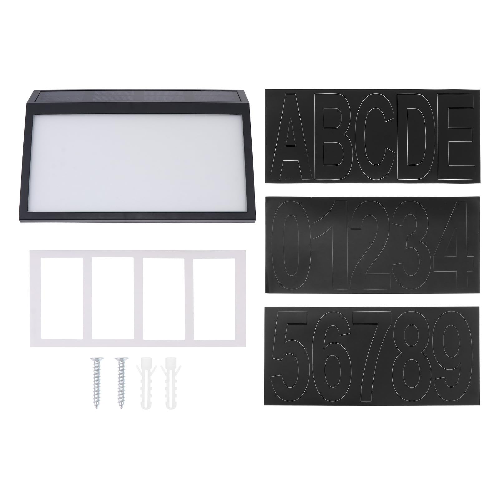Targa Numero Civico Solare LED da Esterno 1200mah Nero