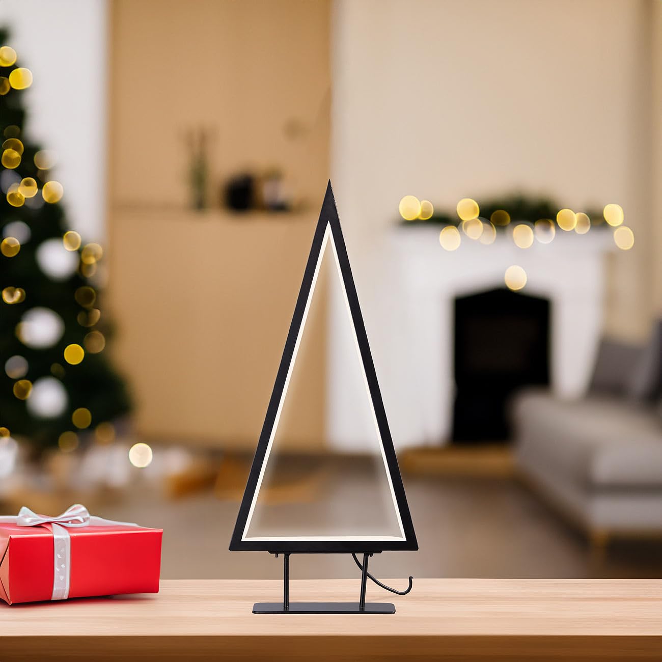 Carlo Milano Deko Baum: 3er-Set Design-Metall-Weihnachtsbäume, 36 cm, 46 cm & 70 cm Höhe, USB (LED Tanne, Weihnachtsbaum LED Metall, Weihnachtsbaumbeleuchtung)
