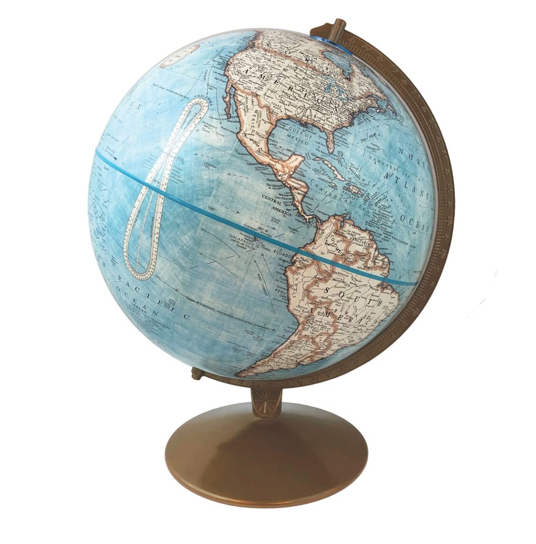 Trail Blazer 12" Diameter Globe, USA Cartography with Raised Mountain Relief and Sturdy Metal Base. This Beautiful Globe Contains More Than 3,000 Place Names and Political Boundary Markings.