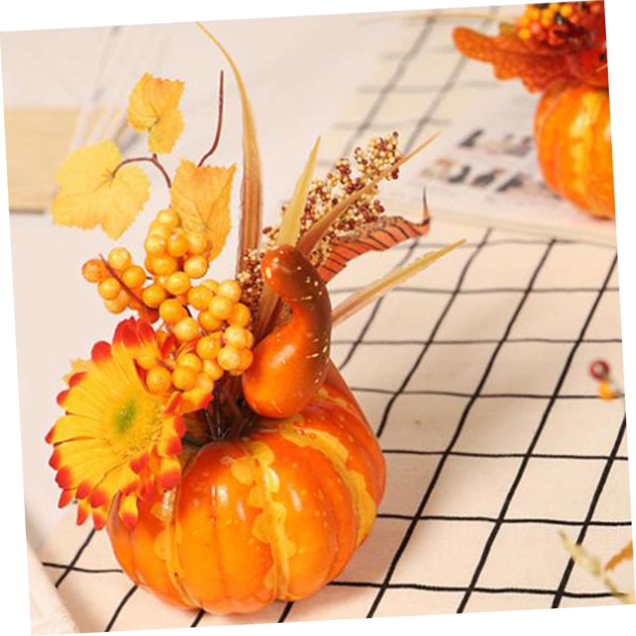 Cabilock 3 Sets Realistische Simulation Kürbis Ahornblatt- Pflegeleichte Herbst-heimdekoration Für Halloween Kein Beschneiden Erforderlich 2 Stück X 3