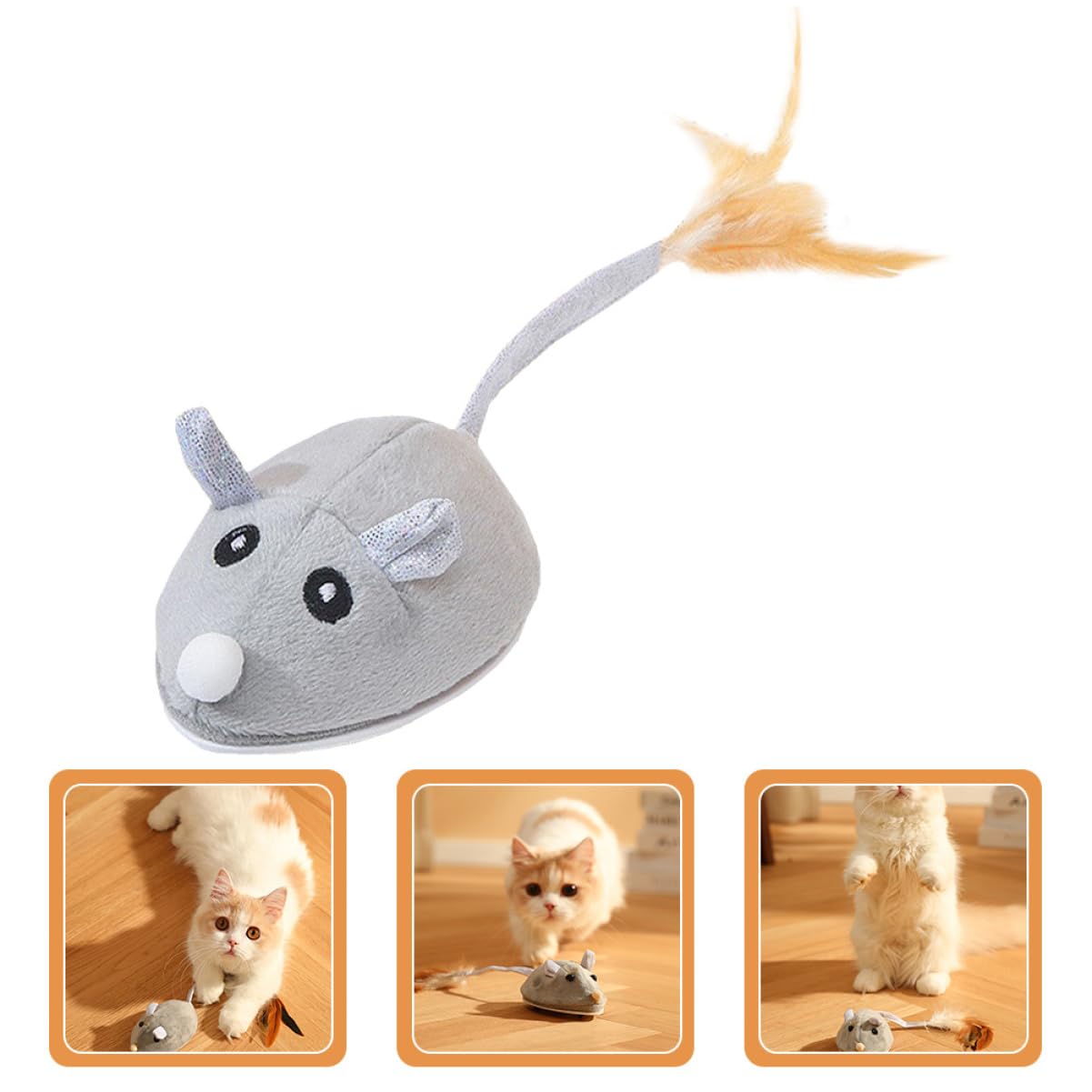 Toddmomy 4piezas Ratón Eléctrico Recargable para Gatos Juguete Interactivo para Mascotas Estimula Instintos De Caza Interiores