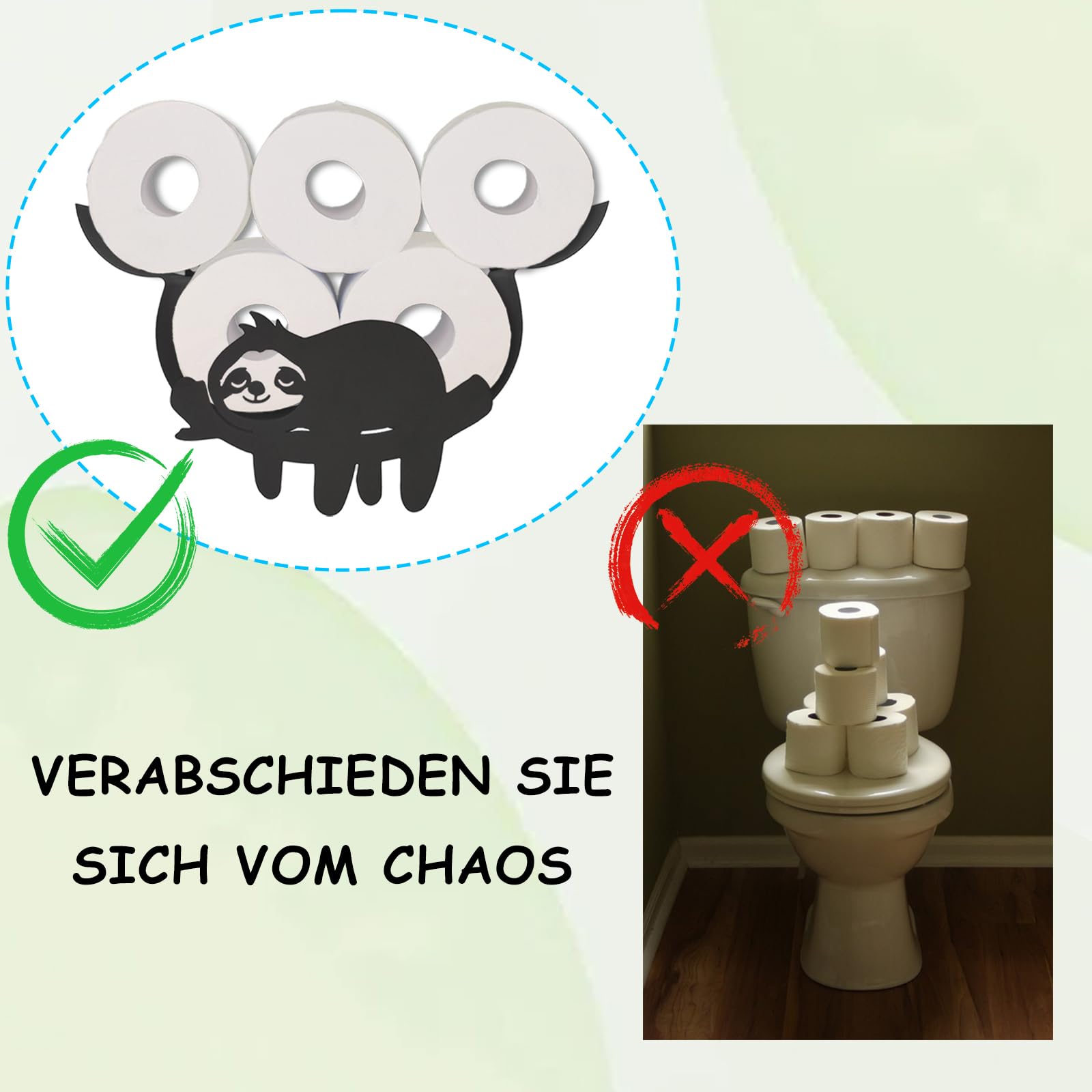 Toilet Paper Holder Sloth No Drilling - Image 2